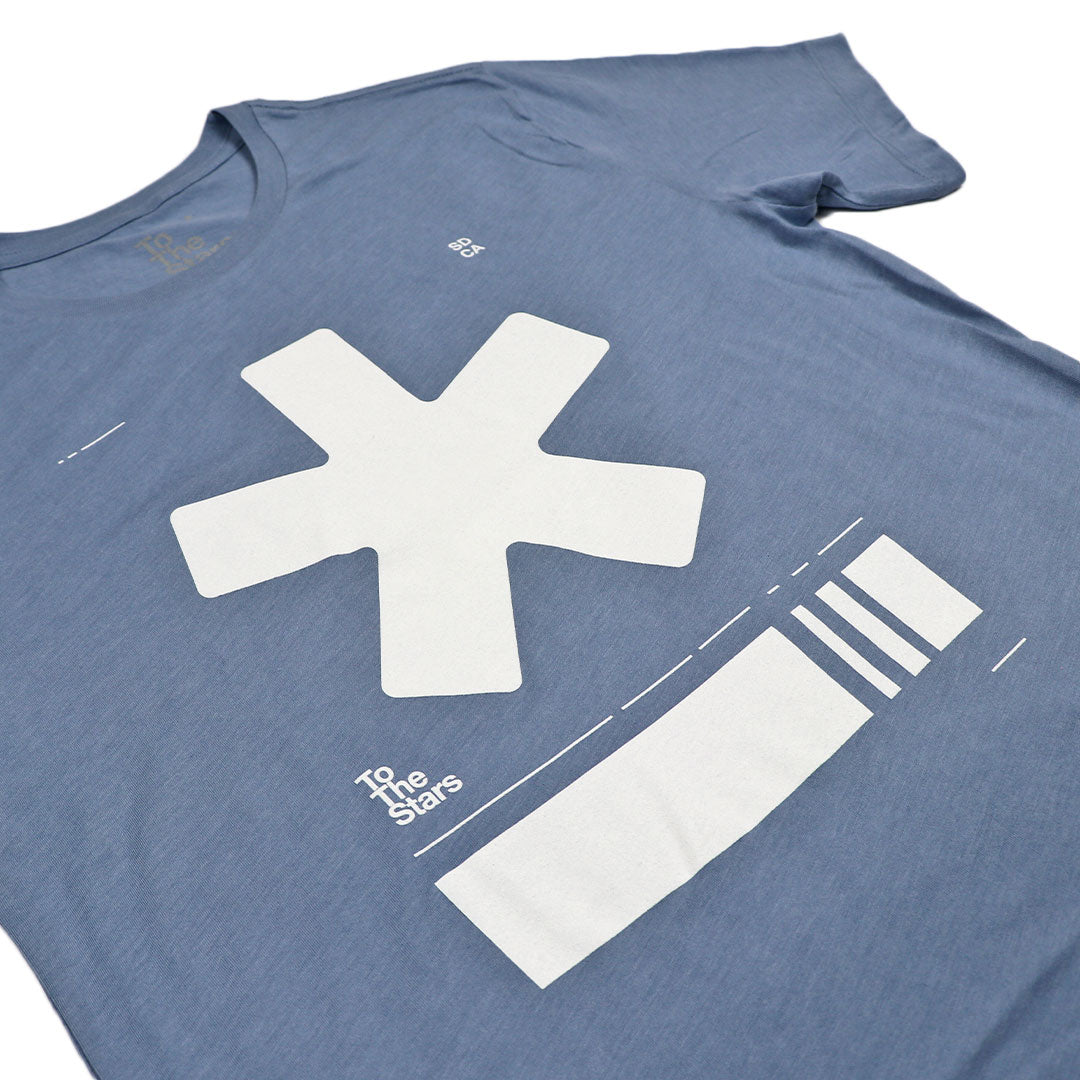 Asterisk Barcode T-Shirt Stonewash Blue