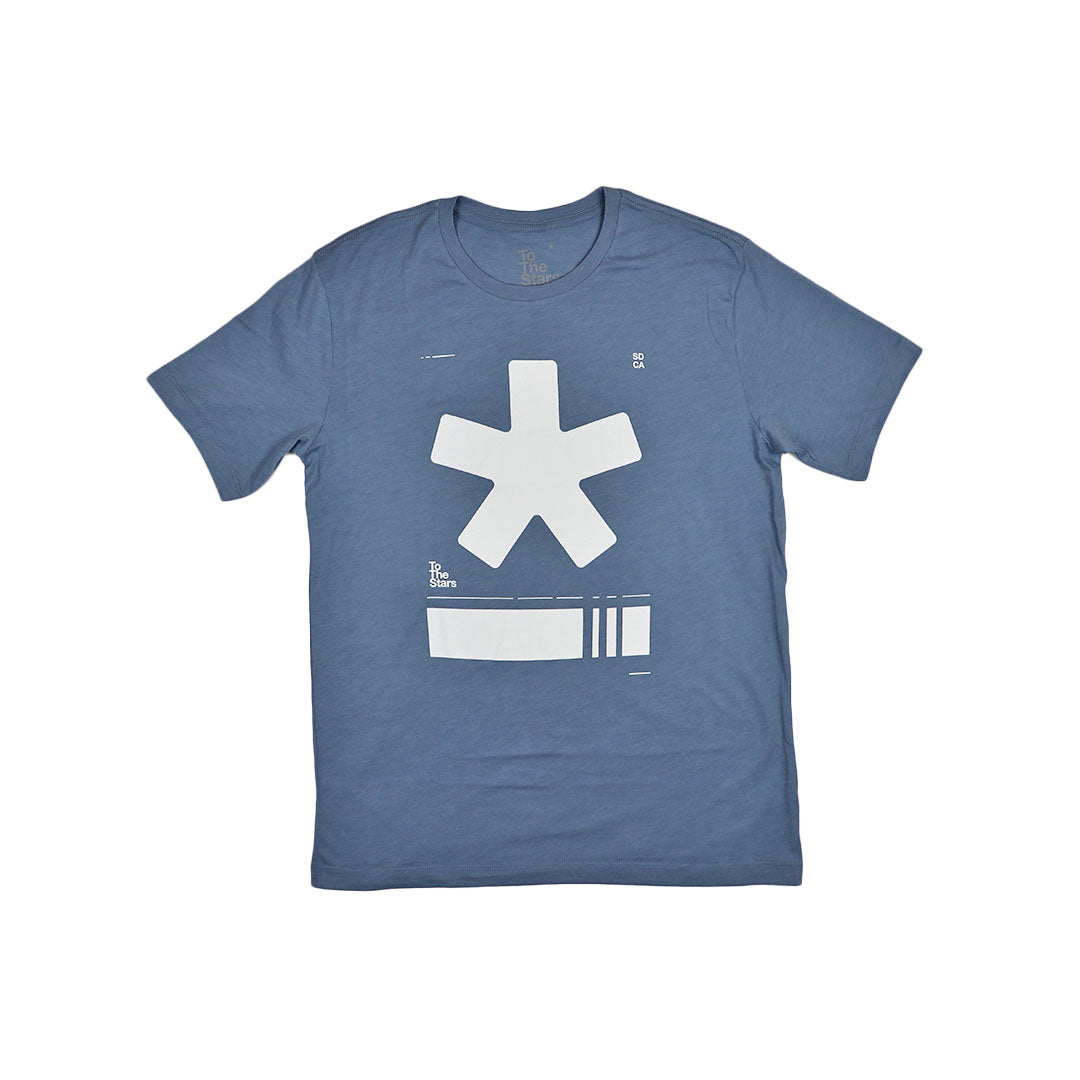 Asterisk Barcode T-Shirt Stonewash Blue