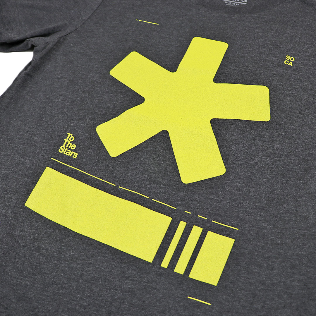 Asterisk Barcode T-Shirt Dark Grey Heather/Yellow