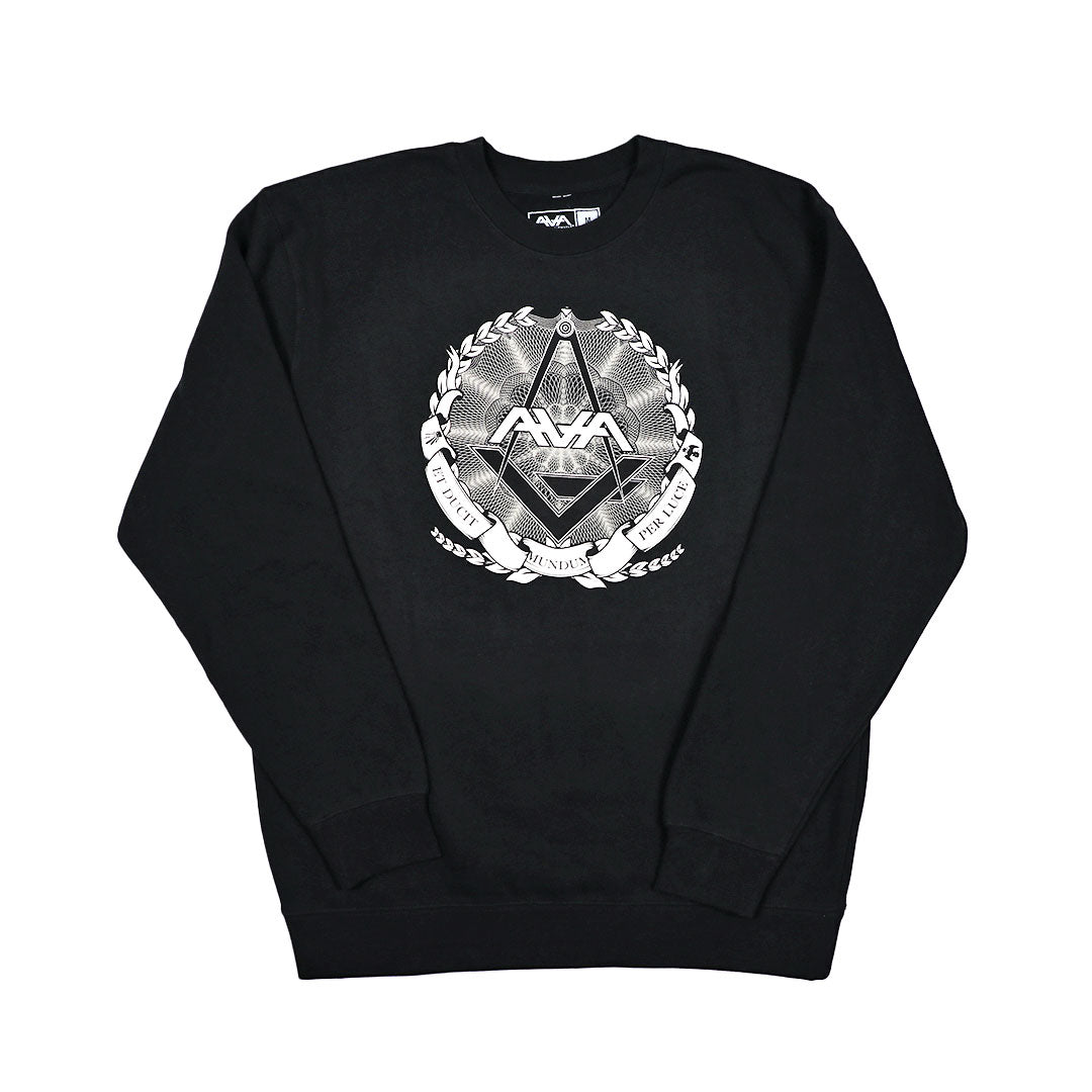 Crest Logo Heavyweight Crewneck Black