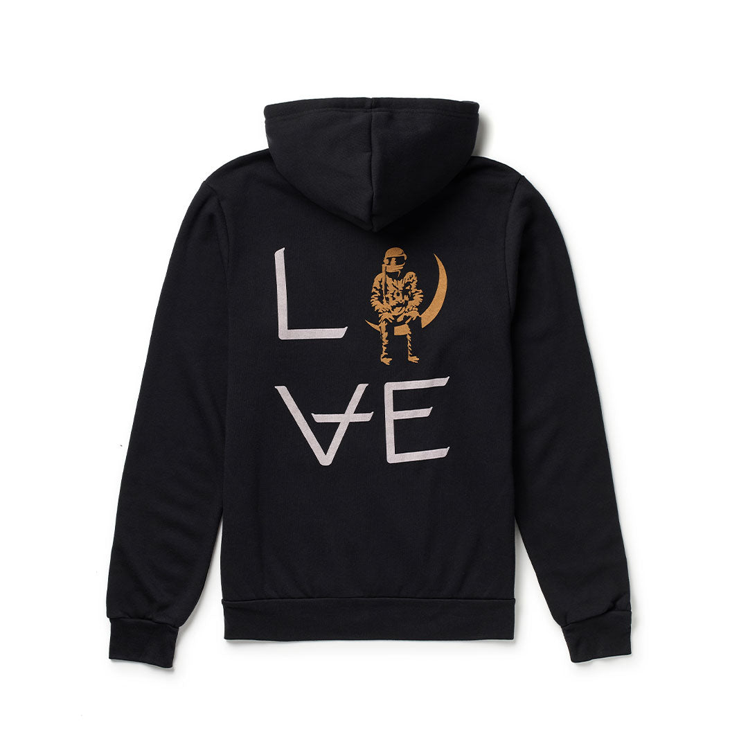 Love Stacked Zip-Up Hoodie Black