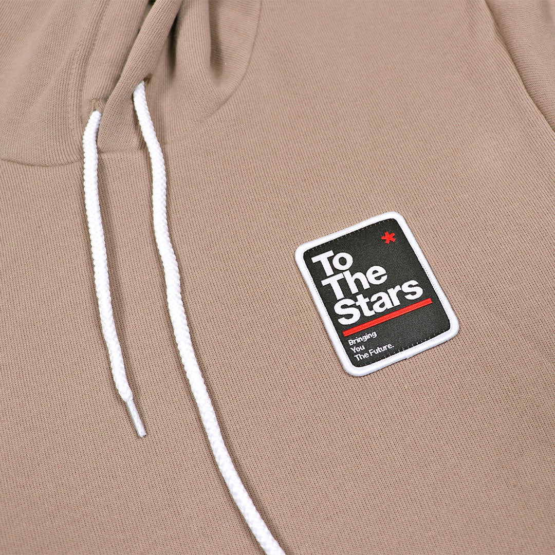 Street Sign Patch Pullover Hoodie Tan
