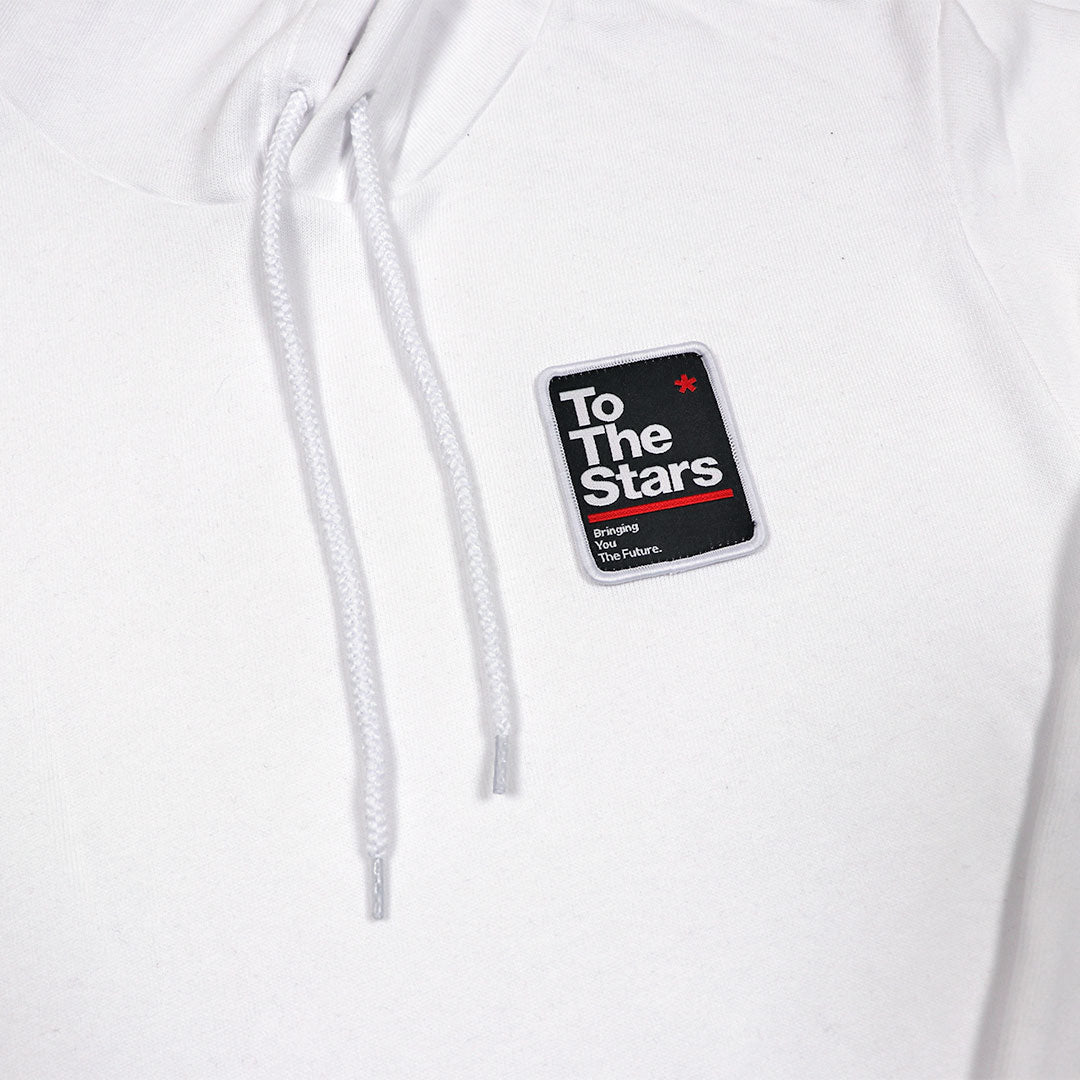 Street Sign Patch Pullover Hoodie White