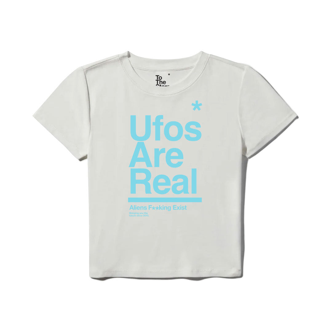 UFOs Are Real Women's Baby Tee White