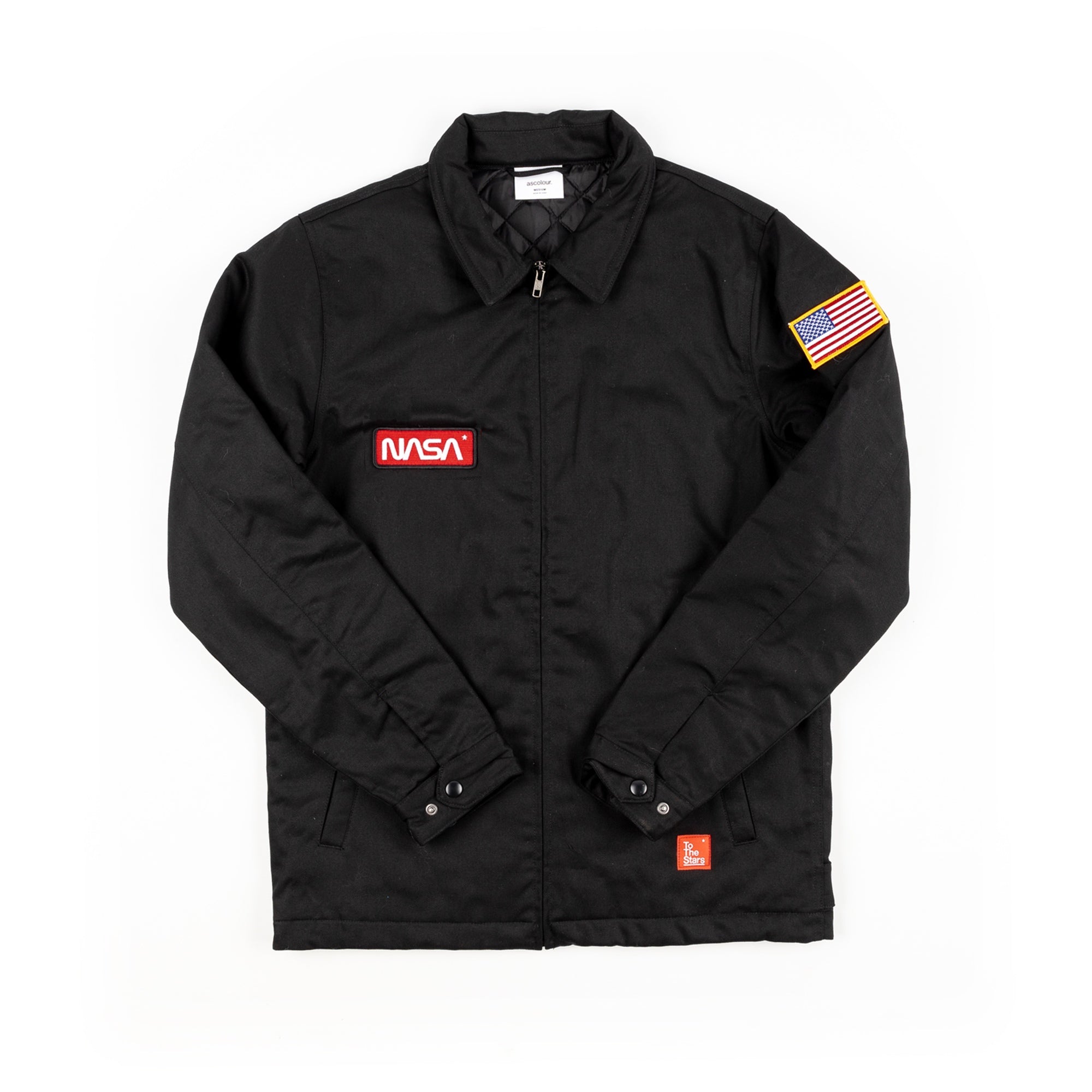 To The Stars* x NASA Worm Logo Red Patch Jacket Black