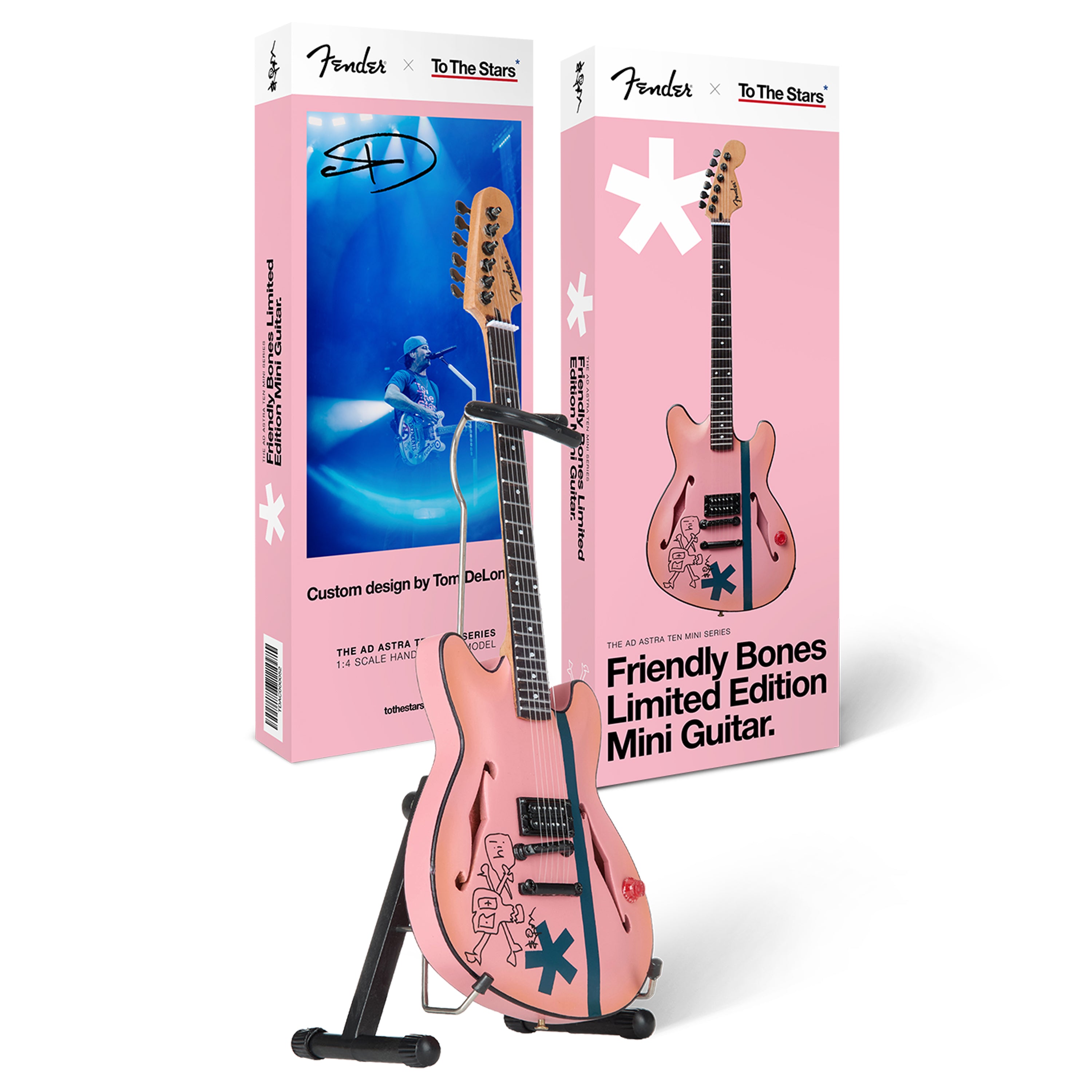 [PRE-ORDER] Ad Astra Ten Autographed Mini Guitar Friendly Bones Pink Edition