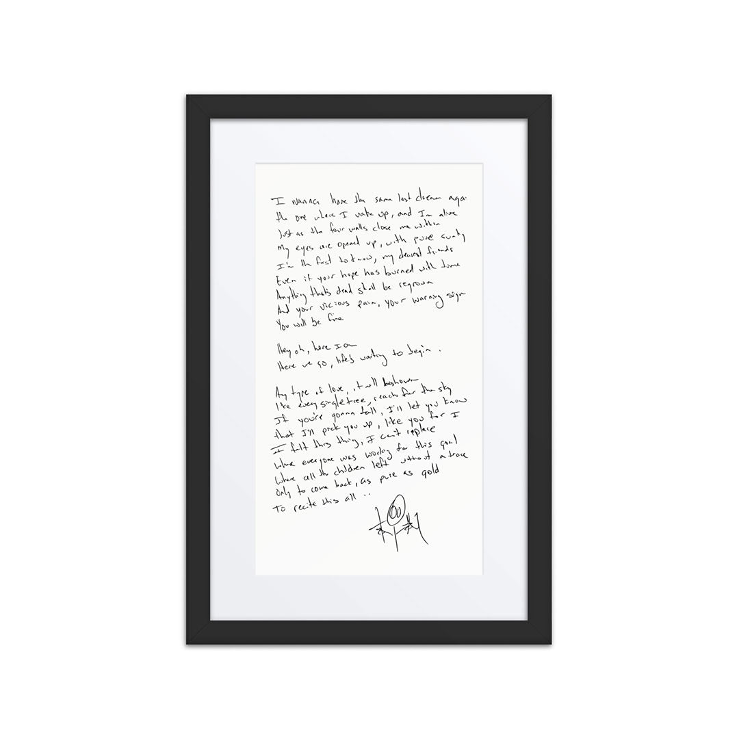 The Adventure 20th Anniversary Lyric Framed Art Print With Mat
