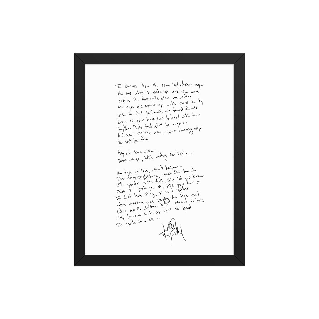 The Adventure 20th Anniversary Lyric Framed Art Print