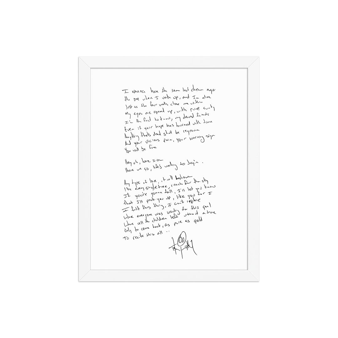 The Adventure 20th Anniversary Lyric Framed Art Print