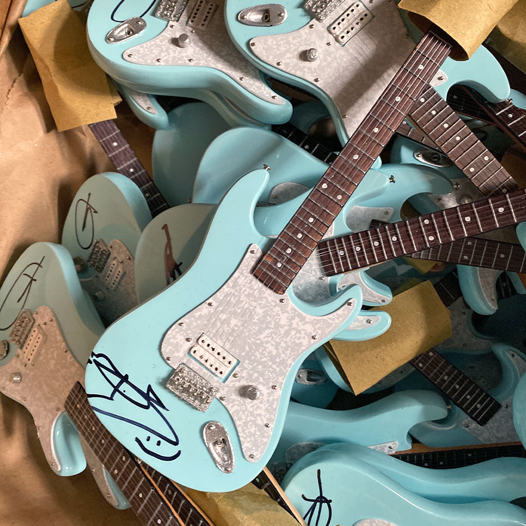 Tom DeLonge 2020 Autographed Blue Mini-Strat – "Shitty Sigs" Retail Only Edition