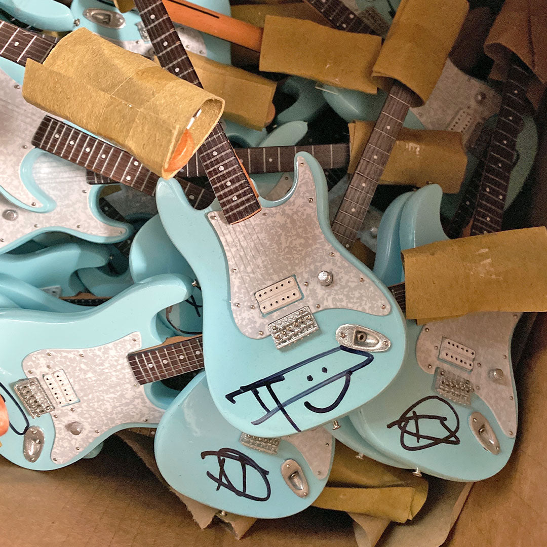 Tom DeLonge 2020 Autographed Blue Mini-Strat – "Shitty Sigs" Retail Only Edition
