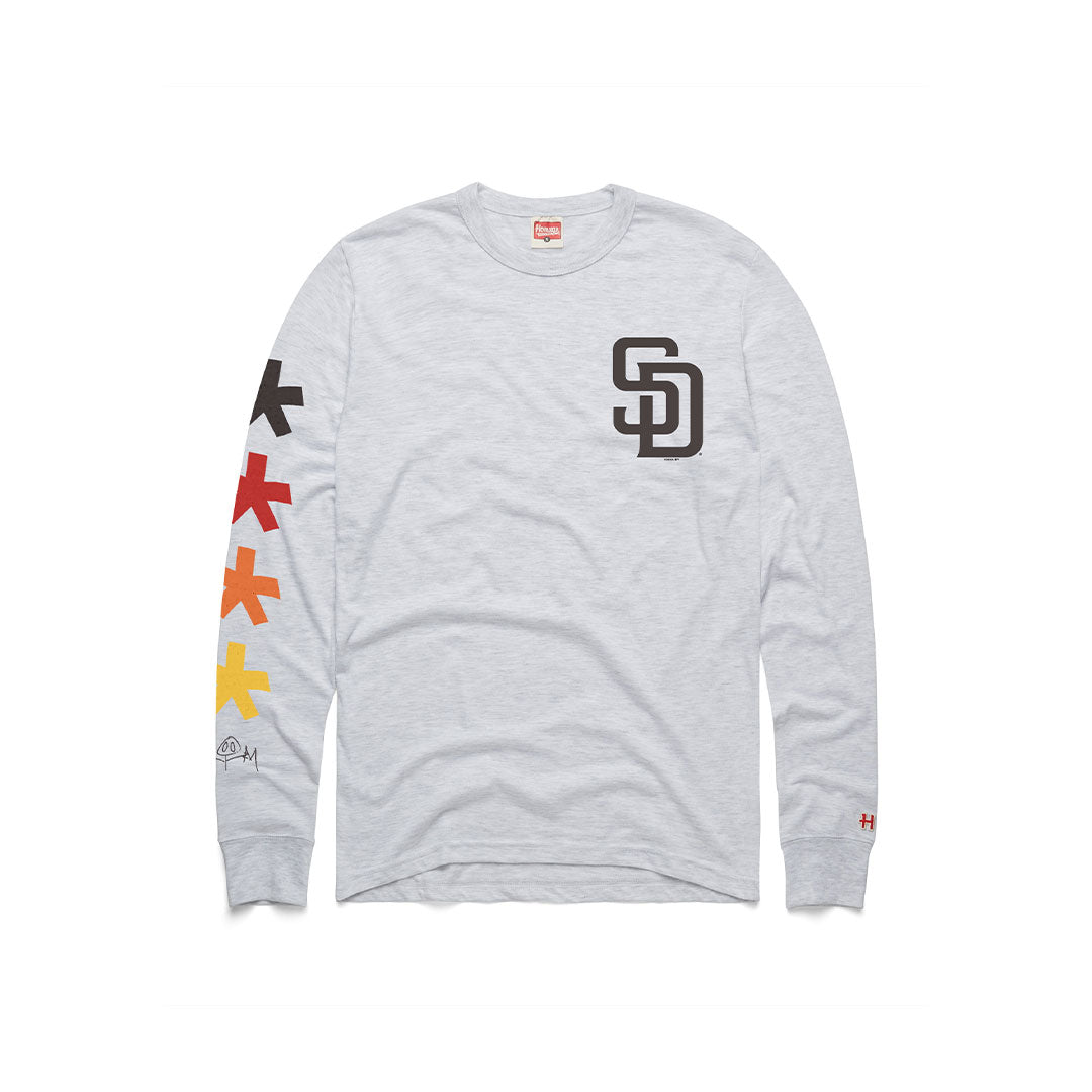 TTS* x Padres x Homage SD Asterisk L/S T-Shirt Ash