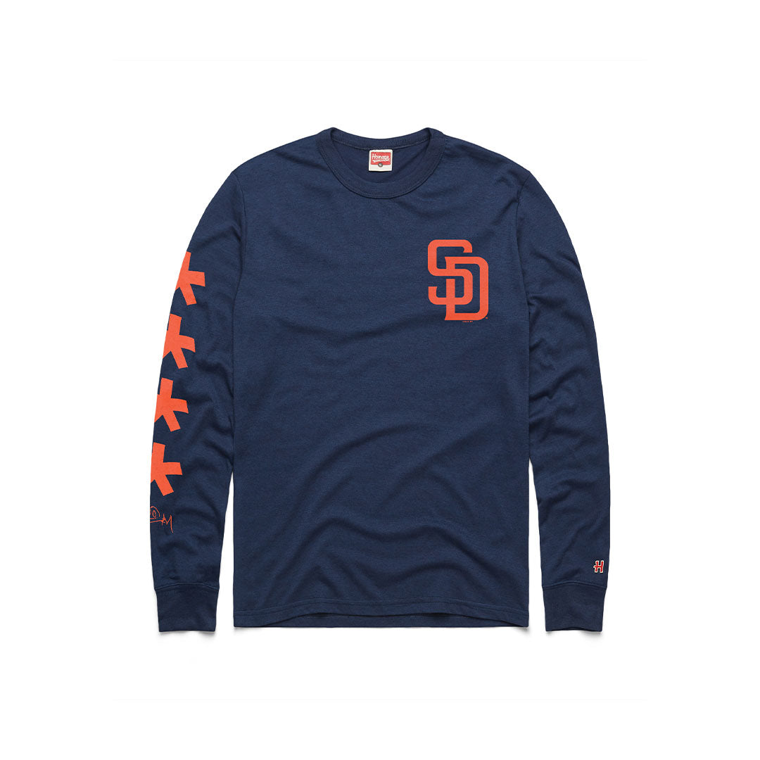 TTS* x Padres x Homage SD Asterisk L/S T-Shirt Navy