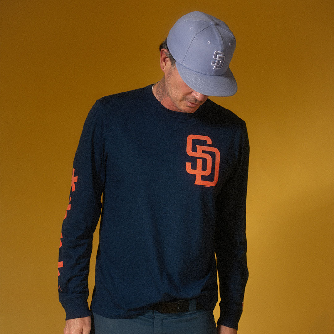 TTS* x Padres x Homage SD Asterisk L/S T-Shirt Navy
