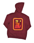 Metal Logo Zip-Up Hoodie Maroon