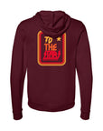 Metal Logo Zip-Up Hoodie Maroon