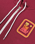 Metal Logo Zip-Up Hoodie Maroon