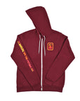 Metal Logo Zip-Up Hoodie Maroon