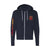 Metal Logo Zip-Up Hoodie Navy