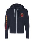 Metal Logo Zip-Up Hoodie Navy