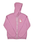 Metal Logo Zip-Up Hoodie Lilac