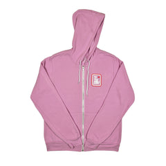 Metal Logo Zip-Up Hoodie Lilac