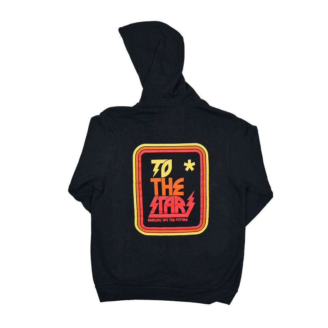 Metal Logo Zip-Up Hoodie Black