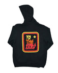 Metal Logo Zip-Up Hoodie Black