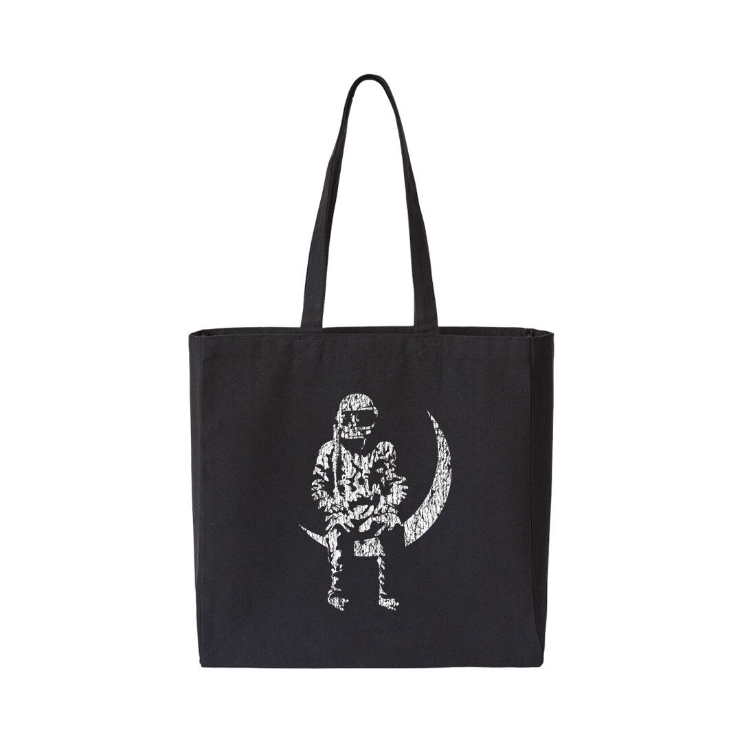 Moon Man Distressed Tote Bag