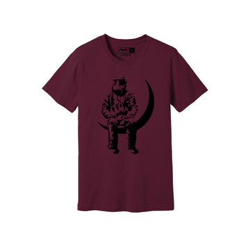 Moon Man T-Shirt Maroon/Black