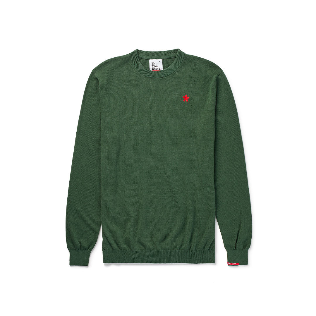 No Curfew Crewneck Sweater Green
