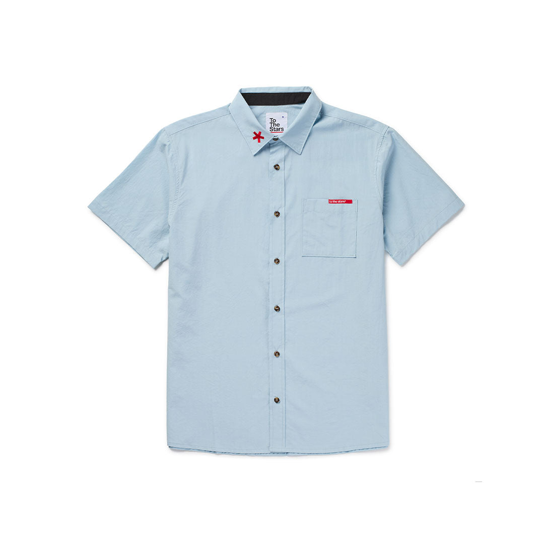 Static Button Up Shirt Blue