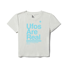 UFOs Are Real Women's Baby Tee White