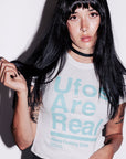 UFOs Are Real Women's Baby Tee White